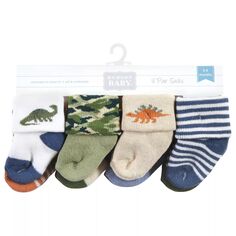 Хлопковые носки Hudson для новорожденных мальчиков и махровые носки, «Исследователь динозавров» Hudson Baby