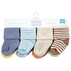 Носки Hudson Baby для новорожденных мальчиков, хлопковые и махровые носки, мягкие полоски земляного тона Hudson Baby