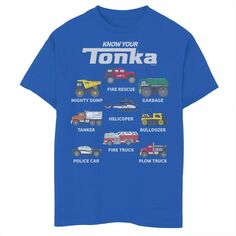 Футболка Tonka Know Your Tonka Trucks для мальчиков 8–20 лет с рисунком Tonka