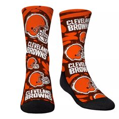 Молодежные носки Rock Em Носки Cleveland Browns с логотипом и краской Crew Unbranded