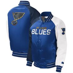 Синяя университетская куртка с длинными кнопками реглан Youth Starter St. Louis Blues Starter