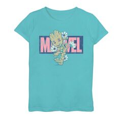 Футболка с цветочным рисунком для бега «Грут» для девочек 8–20 лет размера плюс «Marvel Guardians Of The Galaxy Groot» Licensed Character