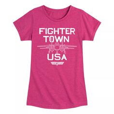 Футболка с рисунком Top Gun Fighter Town для девочек 7–16 лет, США Licensed Character