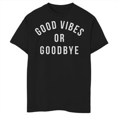 Черная футболка с надписью Good Vibes Or Goodbye для мальчиков 8–20 лет Licensed Character