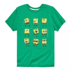 Футболка в сетку с рисунком «Губка Боб» для мальчиков 8–20 лет Nickelodeon, зеленый
