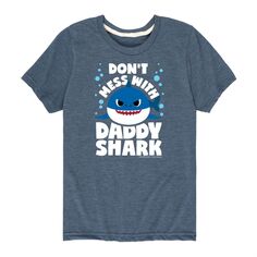 Футболка с рисунком «Не связывайтесь с папочкой-акулой» для мальчиков 8–20 лет Baby Shark