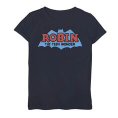Классическая футболка с графическим рисунком и логотипом DC Comics Robin The Graphic для девочек 7–16 лет Teen Wonder DC Comics