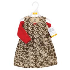 Стеганый кардиган и платье для маленьких девочек Hudson, леопардовый красный Hudson Baby