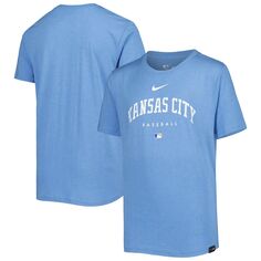 Молодежная футболка Nike Light Blue Kansas City Royals Authentic Collection Early Work Tri-Blend Nike