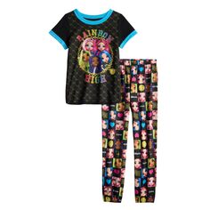 Пижамный комплект с высоким топом и брюками Rainbow для девочек 4–10 лет Licensed Character