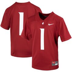 Молодежная футбольная майка Nike #1 Crimson Washington State Cougars Untouchable Nike