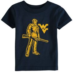 Темно-синяя футболка с большим логотипом Infant West Virginia Mountaineers Unbranded
