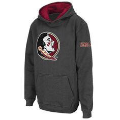 Темно-серый пуловер с капюшоном и большим логотипом Youth Stadium Athletic Florida State Seminoles Unbranded