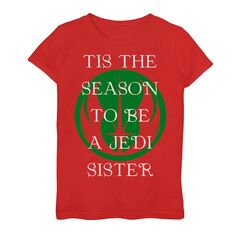 Рождественская футболка для девочек 7–16 лет с изображением «Звездных войн» «Настало время стать сестрой-джедаем» Star Wars