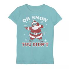 Футболка с рисунком Санта-Клауса для девочек 7–16 лет «Oh Snow You Didn&apos;t» Unbranded