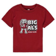 Футболка с большим логотипом для малышей Crimson Alabama Crimson Tide Big Al&apos;s Kids Club Unbranded