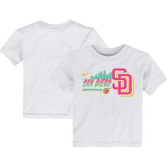 Белая футболка с графическим рисунком Nike San Diego Padres City Connect для малышей Nike