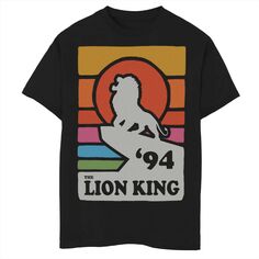 Футболка с графическим плакатом «Король Лев» для мальчиков 8–20 лет Disney&apos;s Pride Rock в стиле ретро Disney