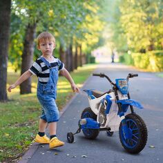 Aosom 12V детский мотоцикл для бездорожья с электрическим аккумулятором для езды на игрушке внедорожный уличный велосипед с зарядкой аккумулятора тренировочные колеса красные Aosom, зеленый