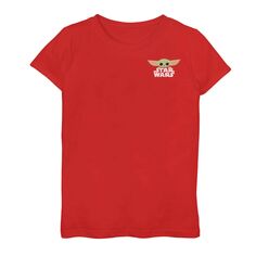 Детская футболка с карманом и рисунком «Звездные войны: Мандалорская звезда» для девочек 7–16 лет Star Wars