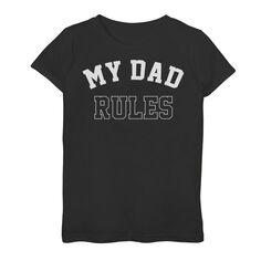 Детская футболка с рисунком ко Дню отца для девочек 7–16 лет «Мой папа правил» Unbranded