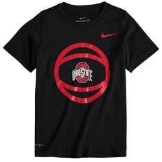 Черная молодежная футболка Nike Ohio State Buckeyes Basketball с логотипом Performance Nike