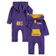 Комбинезон с капюшоном Colosseum Purple LSU Tigers Генри для новорожденных и младенцев Colosseum