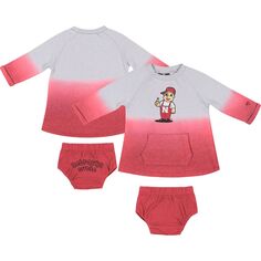 Для новорожденных и младенцев Colosseum Grey/Scarlet Nebraska Huskers Платье с эффектом омбре и комплект шароваров Hand in Hand Colosseum