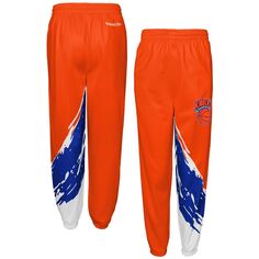 Молодежные брюки-ветровка Mitchell &amp; Ness Orange New York Knicks Paintbrush Unbranded