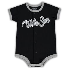 Черный комбинезон Power Hitter в полоску для новорожденных и младенцев Chicago White Sox Outerstuff