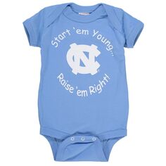 Для новорожденных и младенцев Carolina Blue North Carolina Tar Heels Боди Start &apos;Em Young Unbranded