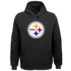 Черный пуловер с капюшоном и логотипом команды Pittsburgh Steelers Team для малышей Outerstuff