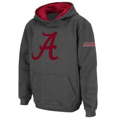 Темно-серый пуловер с капюшоном и большим логотипом Youth Stadium Athletic Alabama Crimson Tide Unbranded