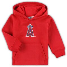 Красный флисовый пуловер с капюшоном с логотипом команды Los Angeles Angels для малышей Outerstuff