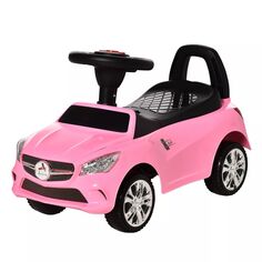 Aosom Kids Ride On Push Car Раздвижная игрушечная машинка от ног до пола для малышей с рабочим звуковым сигналом, музыкальными фарами и хранилищем, черная Aosom, черный