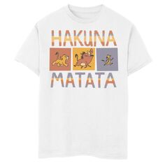 Футболка Disney&apos;s The Lion King для мальчиков 8–20 лет Hakuna Matata с однотонным рисунком и рисунком Licensed Character