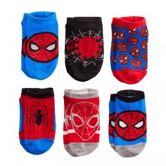 Комплект из 6 носков-неявок с изображением Человека-паука для мальчиков Marvel Licensed Character