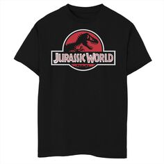 Черно-красная футболка с логотипом для мальчиков 8–20 лет Jurassic World Licensed Character