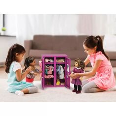 Шкафчик для двойной куклы Badger Basket в школьном стиле - фиолетовый Badger Basket