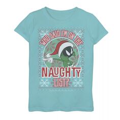 Свитер Ugly Sweater Tee с рисунком Marvin Naughty List для девочек 7–16 лет Looney Tunes Marvin Licensed Character