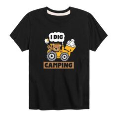Футболка с рисунком I Dig Camping Construction для мальчиков 8–20 лет Licensed Character