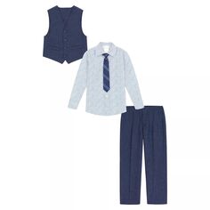 Комплект из рубашки, жилета и брюк Van Heusen для мальчиков 4–12 лет Van Heusen, черный