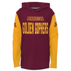 Молодежная темно-бордовая футболка с длинными рукавами и худи Minnesota Golden Gophers Heritage Outerstuff