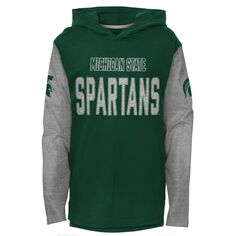 Молодежная зеленая футболка с длинными рукавами и худи в штате Мичиган Spartans Heritage Outerstuff