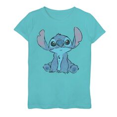 Простая футболка с рисунком с потертой вышивкой для девочек 7–16 лет Disney&apos;s Lilo &amp; Stitch Disney