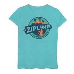 Футболка с логотипом Jurassic World: Camp Melaceous Zipline для девочек 7–16 лет Jurassic Park