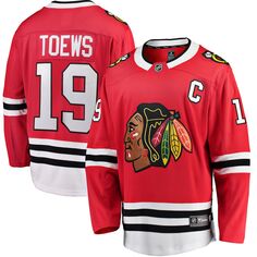 Фирменная футболка Youth Fanatics Джонатана Тэйвза Red Chicago Blackhawks, отколовшаяся домашняя футболка игрока Fanatics