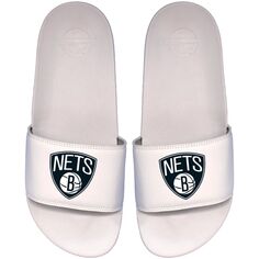 Белые шлепанцы Youth ISlide Brooklyn Nets Primary Motto Unbranded