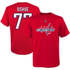 Молодёжная футболка TJ Oshie Red Washington Capitals с именем и номером игрока Outerstuff