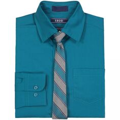 Комплект рубашки и галстука IZOD для мальчиков 4–20 лет IZOD, черный